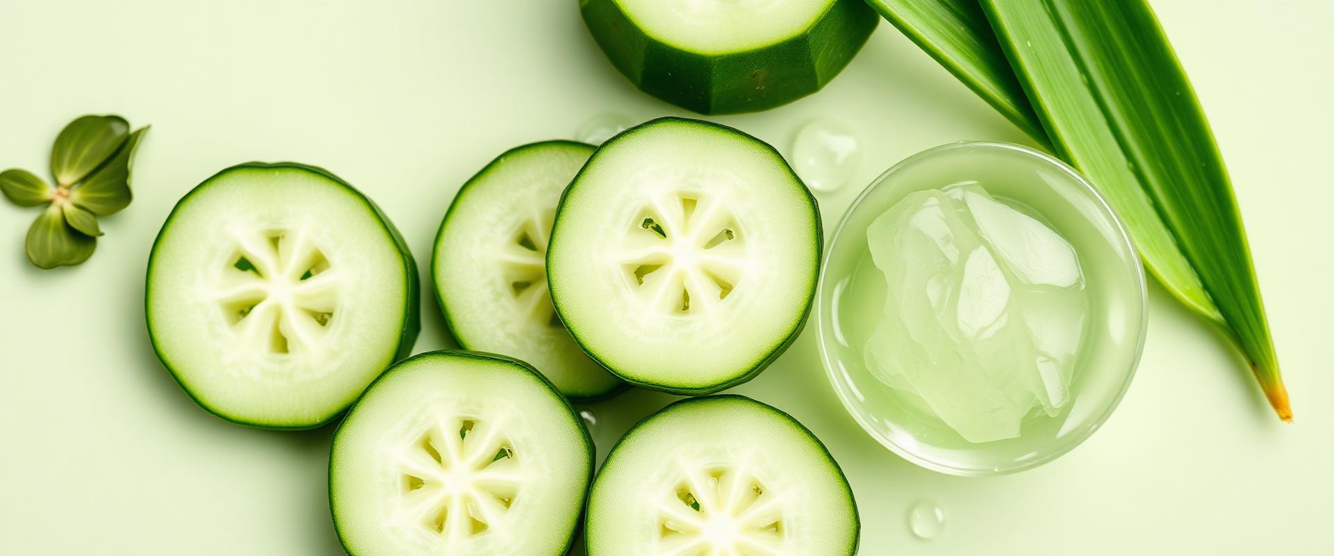 Fresh cucumber slices and aloe vera — our star ingredients